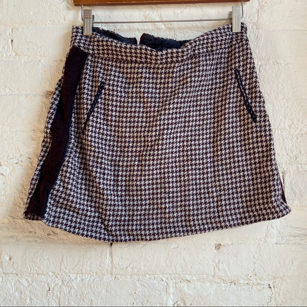 Zara Brown Grid Mini Skirt
